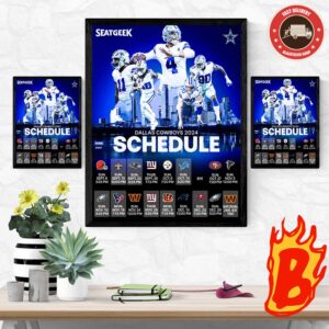 2024 Dallas Cowboys Schedule NFL Is Comming Wall Decor Poster Canvas