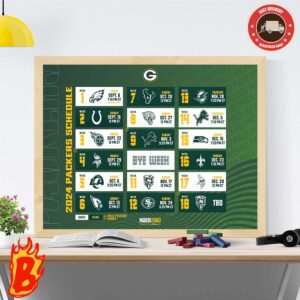 2024 Green Bay Packers Schedule NFL Is Approaching Wall Decor Poster Canvas