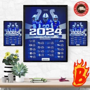 2024 Indianapolis Colts Schedule NFL Without Further Delay Wall Decor Poster Canvas