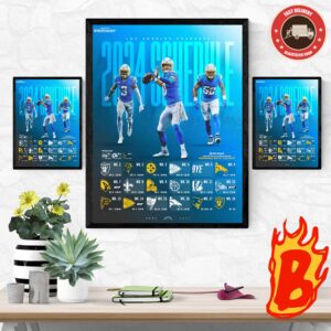 2024 Los Angeles Charges Schedule NFL All Ready Wall Decor Poster Canvas