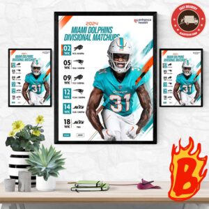 2024 Miami Dolphins Divisional Matchups Schedule NFL Is Approaching Wall Decor Poster Canvas