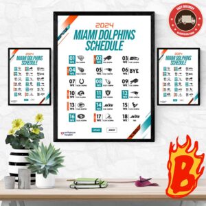 2024 Miami Dolphins Schedule NFL Is Approaching Wall Decor Poster Canvas