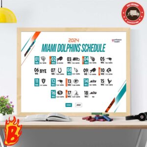 2024 Miami Dolphins Schedule NFL On The Go Wall Decor Poster Canvas