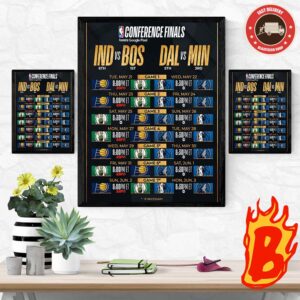 2024 NBA Conference Finals Schedule Presented By Googe Pixal Wall Decor Poster Canvas