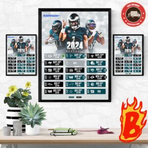 2024 Philadelphia Eagles Schedule NFL Is Approaching Wall Decor Poster Canvas