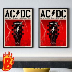 ACDC Power Up Tour City Concert Poster Tonight Show In Reggio Emilia Italy On May 25 2024 At RCF Arena Collectors Edition Wall Decor Poster Canvas