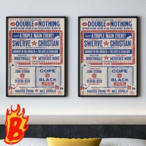 AEW Double Or Nothing Event Poster Wall Decor Poster Canvas
