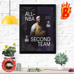 Anthony Davis From Los Angeles Lakers Is 2023-2024 All NBA Second Team Home Decor Poster Canvas