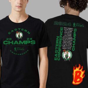 Boston Celtics 2024 Eastern Conference Champions Jump Ball NBA Finals Players Lineup Two Sides Print Unisex T-Shirt