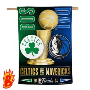 Boston Celtics Vs Dallas Mavericks 2024 NBA Finals Matchup Two Sides Garden House Flag