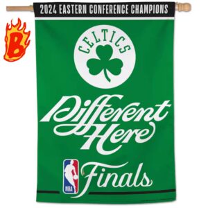 Boston Celtics WinCraft 2024 Eastern Conference Champions NBA Finals Different Here Double Sided Vertical Banner Garden House Flag