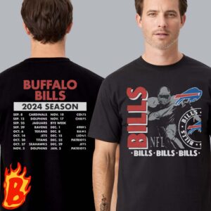 Buffalo Bills NFL Schedule 2024 Two Sides Unisex T-Shirt