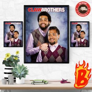 Caleb Williams And Rome Odunze Claw Brothers Wall Decor Poster Canvas