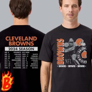 Cleveland Browns NFL Schedule 2024 Two Sides Unisex T-Shirt
