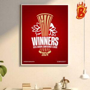 Congrasts To Olympiacos FC Has Been Winner The UEFA Europa Conference League Wall Decor Poster Canvas