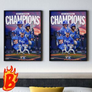 Congrat To Duke Blue Devils Has Been 2024 ACC Baseballl Champions Wall Decor Poster Canvas