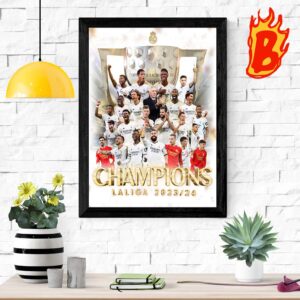 Congrat To Real Madrid Has Been Winner The Laliga Championship 2024 Wall Decor Poster Canvas