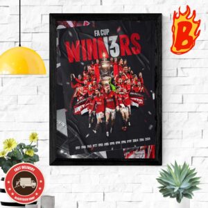 Congrats Manchester United Emirates FA Cup Final 2024 Champions Thirteen Times Winners Home Decor Poster Canvas