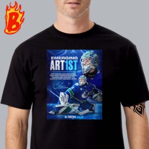 Congrats To Arturs Silovs From Vancouver Canucks Becomes The First Rookie Goalie In Franchise History To Earn 3 Post Season Wins Emerging Art 1st NHL Playoffs Classic T-Shirt
