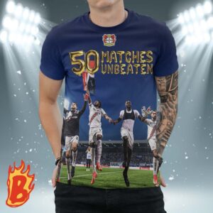 Congrats To Bayer 04 Leverkusen Has Been 50 Unbeaten At UEFA Europa 3D Shirt