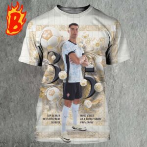 Congrats To Cristiano Ronaldo Top Scorer In 4 Different Leagues Most Goals In A Single Saudi Pro League All Over Print Shirt