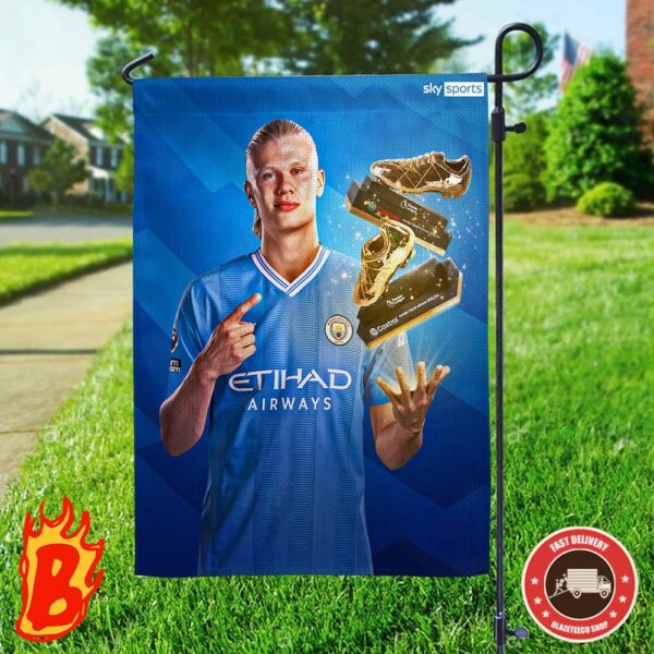 Congrats To Erling Haaland Has Been Taken Two Seasons Two Titles Two Golden Boots Premier League Title At Premier League 2024 Two Sides Garden House Flag