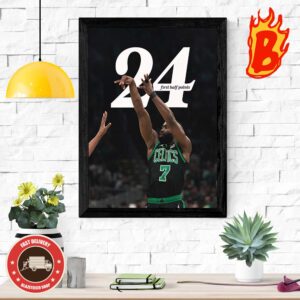 Congrats To Jaylen Brown From Boston Celtics Has Been 24 First Half Points In NBA Wall Decor Poster Canvas