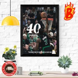 Congrats To Jaylen Brown From Boston Celtics Tied For Most Points In A Playoff Game NBA Wall Decor Poster Canvas