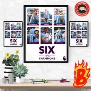 Congrats To Manchester City Has Been Six Time Champions On Premier League Championship Wall Decor Poster Canvas