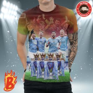 Congrats To Manchester City Is The Only Club To Win The Premier League Four Straight Times And Break A Record Held With Manchester United 3D Shirt