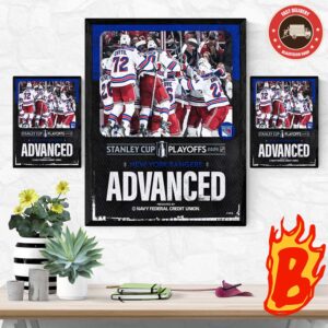 Congrats To New York Rangers Has been Advanced To The NHL Stanley Cup Playoffs 2024 Wall Decor Poster Canvas