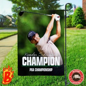 Congrats To Xander Schauffele From New York Golf Has Been Winner His Firts Career Major At The 2024 PGA Champioship Two Sides Garden House Flag