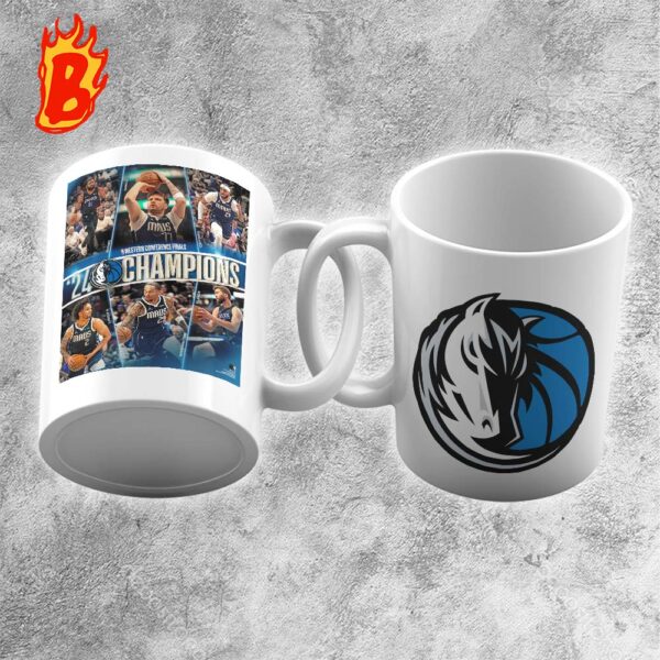 Dallas Mavericks Unsigned Authentic 2024 Western Conference Champions Stylized Photo Two Sides Coffee Ceramic Mug
