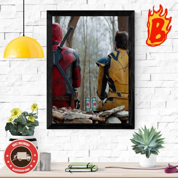 Deadpool x Wolverines Best Bubs Drink Heineken Scene Wall Decor Poster Canvas