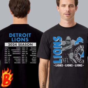 Detroit Lions NFL Schedule 2024 Two Sides Unisex T-Shirt