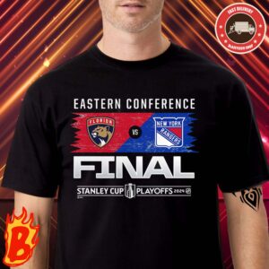 Florida Panthers Head To Head New York Rangers Fanatics Black 2024 Eastern Conference Finals NHL Matchup Classic T-Shirt