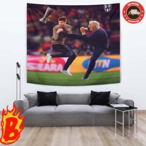 Gian Piero Gasperini From Atalanta BC Smash Xabi Alonso From Bayer 04 Leverkusen To Win The UEFA Europa League Poster Tapestry