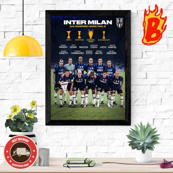 Inter Milan Squad Reached The Top Of Europe 2012 Champions League Final XI Team Photo Wall Decor Poster Canvas