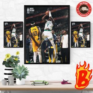 Jaylen Brown Tie The Game For Celtics Clutch Shot In Last Second Eastern Conference Finals NBA Playoffs 2023-2024 Wall Decor Poster Canvas