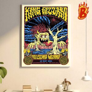 King Gizzard And The Lizard Wizard Tour At Wolverhampton UK The Civic Hall 29 May 2024 Wall Decor Poster Canvas