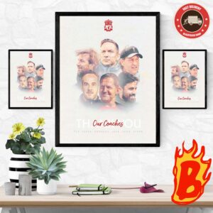 Liverpool LFC Thanks Our Coaches Pep-Victor-Peter-John-Jack And Andreas Premier League 2024 Wall Decor Poster Canvas