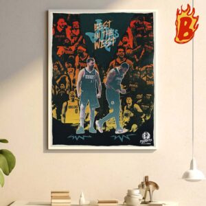 Luka Doncic And Kyrie Irving All Ready To Western Conference Champions NBA Wall Decor Poster Canvas