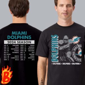 Miami Dolphins NFL Schedule 2024 Two Sides Unisex T-Shirt
