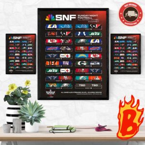 NFL Schedule All The Teams Release On Sunday Night Football All Game On NBC Wall Decor Poster Canvas