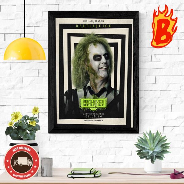 New Character Poster For Beetlejuice Season 2 Featuring Michael Keaton Is Beetlejuice Only In Theaters September 6 Wall Decor Poster Canvas