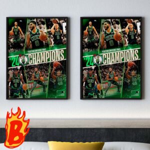 Official Boston Celtics Authentic 2024 NBA Eastern Conference Finals Champions Stylized Photo Home Decor Poster Canvas