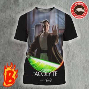 Official Carrie Anne Moss As Indara Star Wars The Acolyte Character Poster All Over Print Shirt