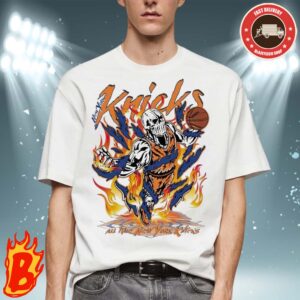 Official New York Knicks Fan Skull In Power Flames Classic T-Shirt