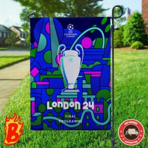 UCL Official Final UEFA Champions League London 2024 Two Sides Garden House Flag