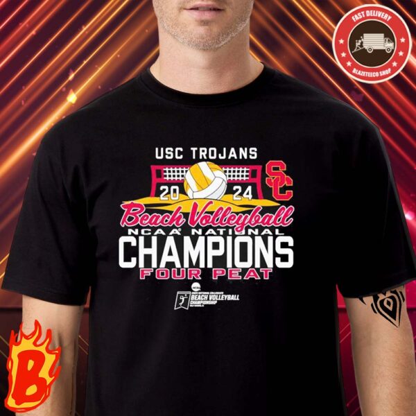 USC Trojans Womens Beach Volleyball 2024 National Champs Four Peat Classic T-Shirt
